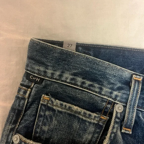 Citizens Of Humanity Relaxed Distressed Dark Blue Jeans - Picture 4 of 5